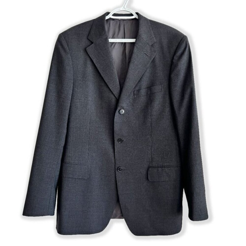 Vintage Z Zegna Charcoal Gray 100% Wool Blazer – Swiss Tailored 90s Elegance